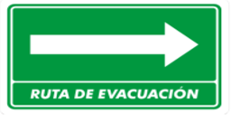 RUTA DE EVACUACIÓN (DERECHA)  20X40 CM.